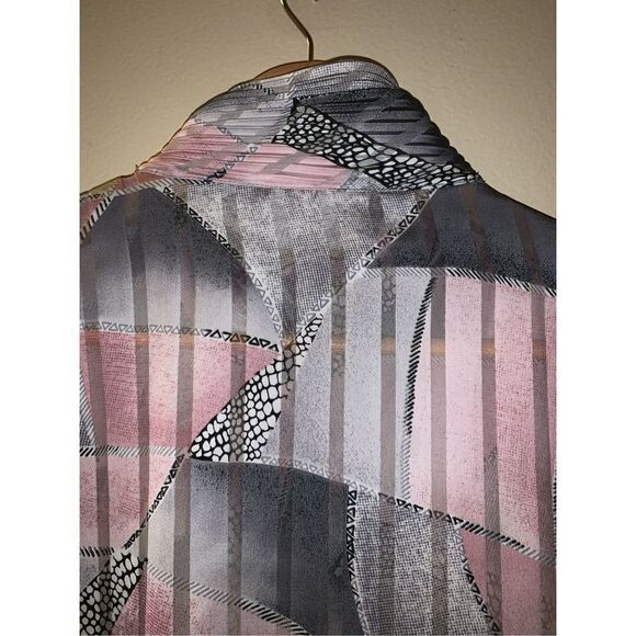 Vintage 90s abstract semi sheer oversized button-down top 18W￼ - Picture 9 of 12